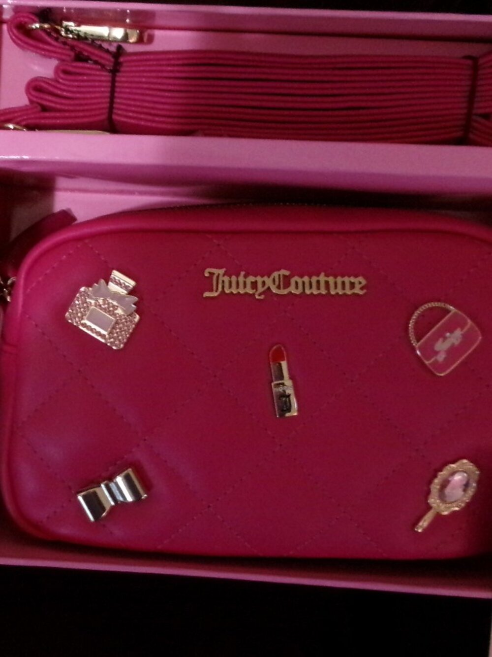 NWT Juicy Couture Puffy Camera Crossbody Bundle in Gift Box